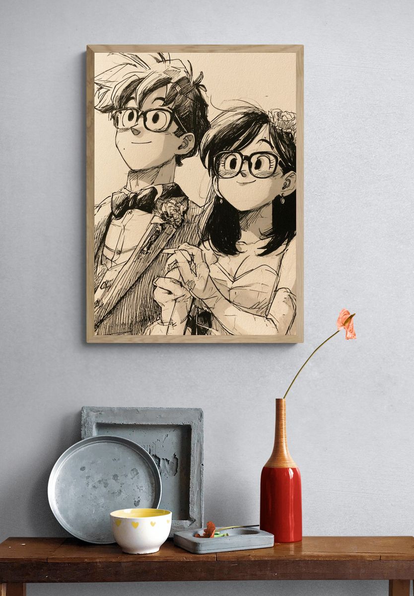 Anime Wedding Portrait Print. — room view 3