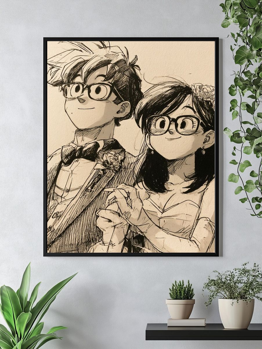 Anime Wedding Portrait Print. — room view 4