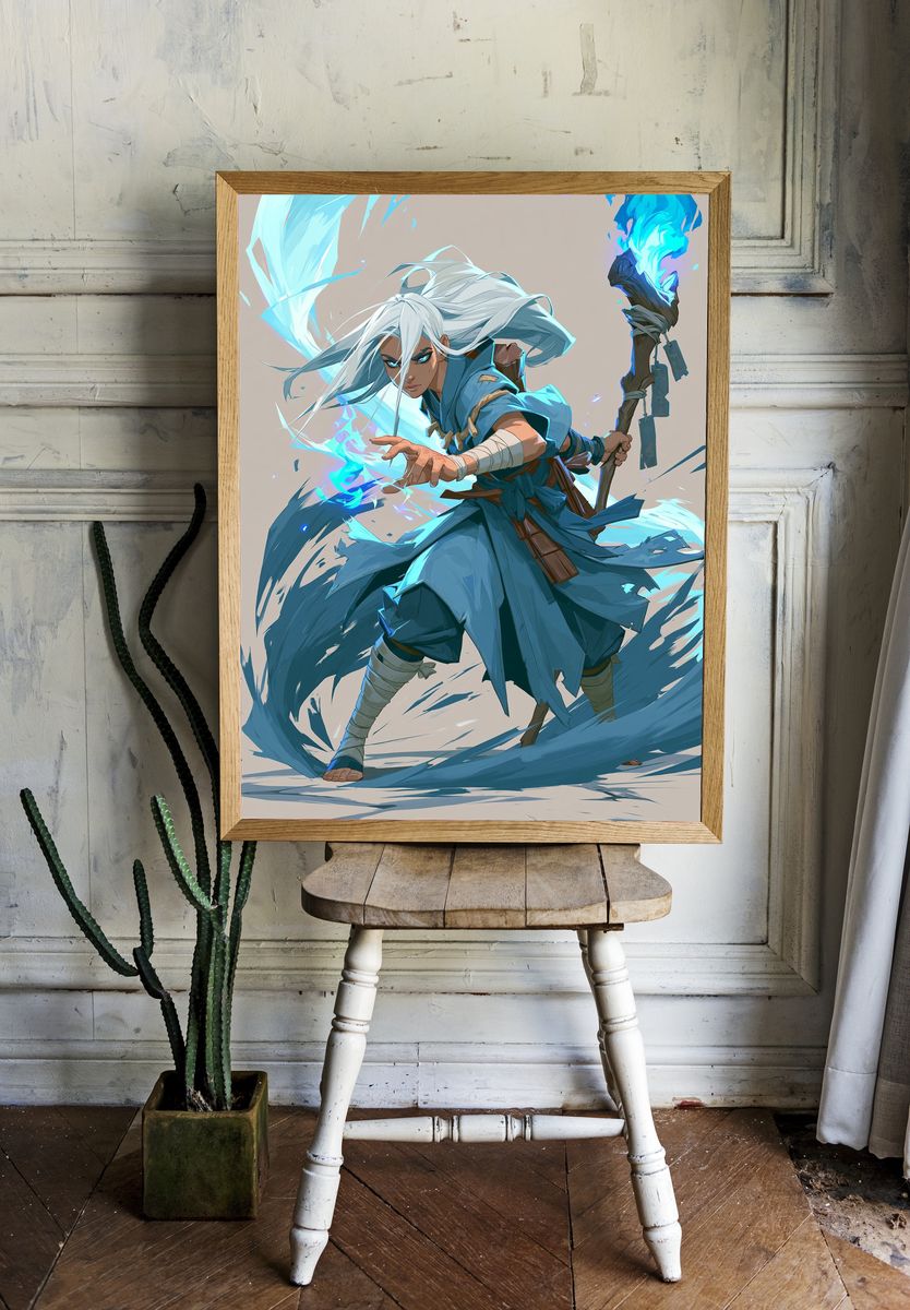 Elemental Warrior Anime Poster. — room view 1