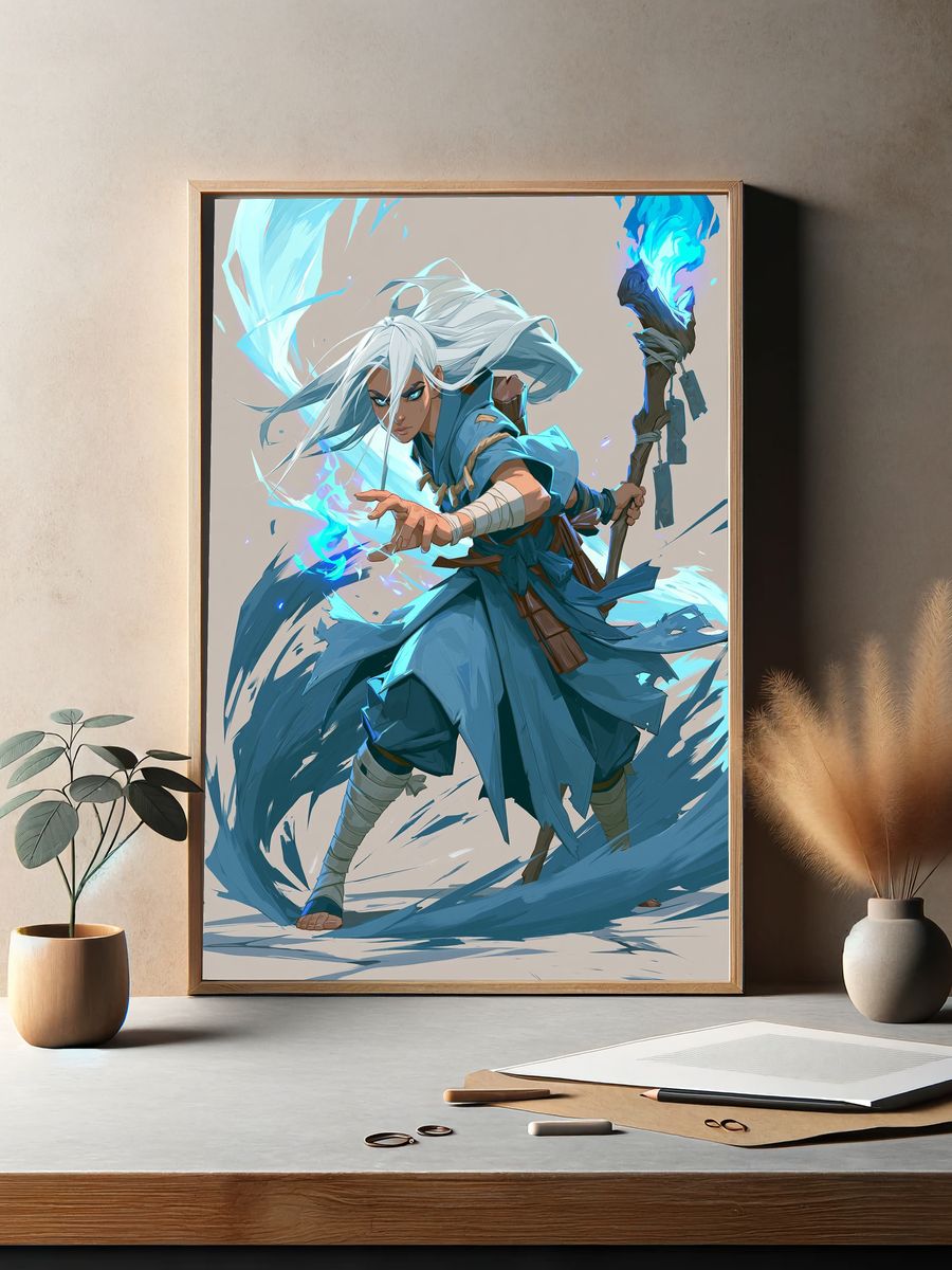 Elemental Warrior Anime Poster. — room view 2