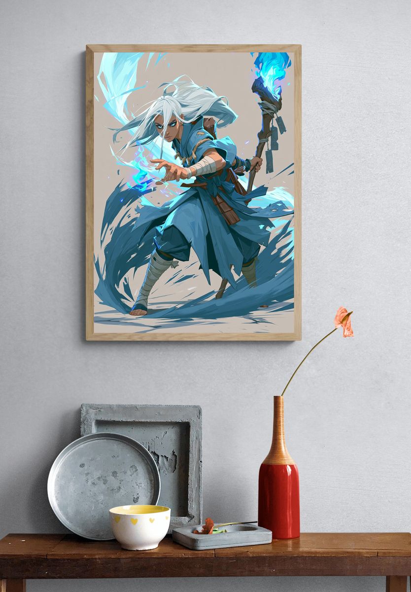 Elemental Warrior Anime Poster. — room view 3