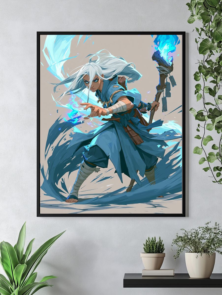 Elemental Warrior Anime Poster. — room view 4