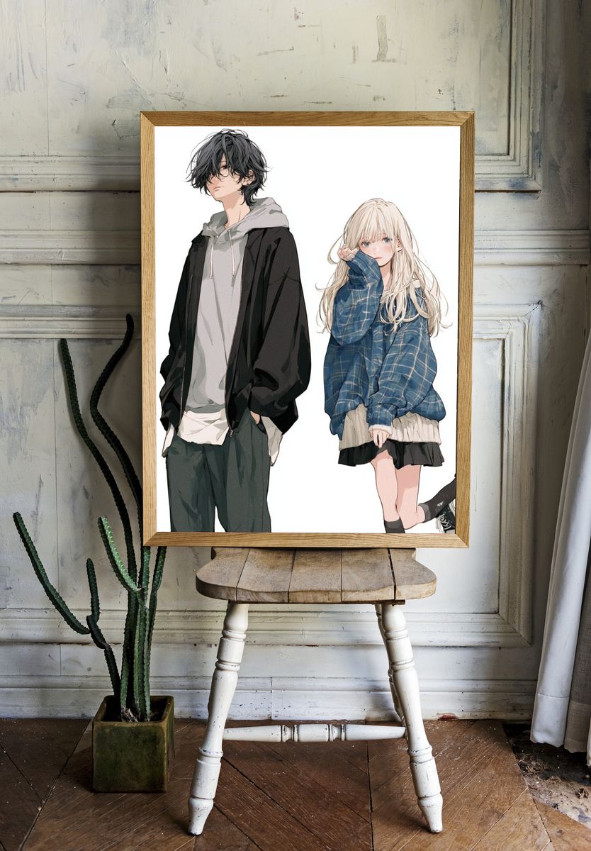 Anime Couple Streetwear Poster. — room view 1