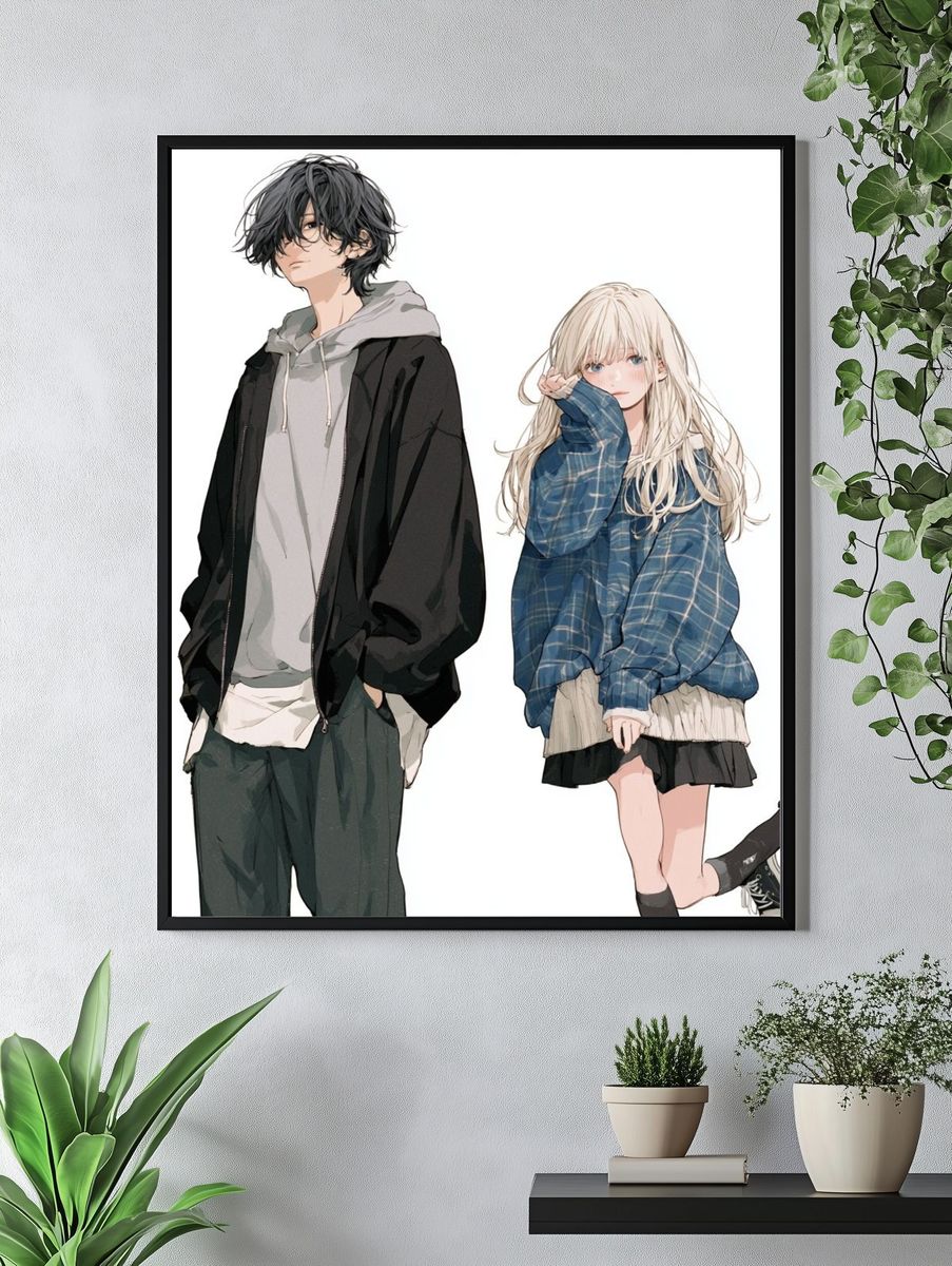 Anime Couple Streetwear Poster. — room view 4