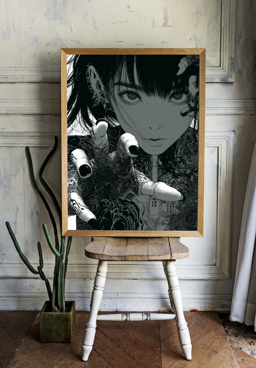 Surreal Manga Portrait Print. — room view 1