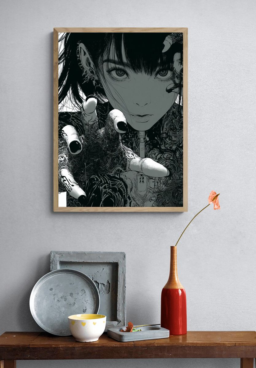 Surreal Manga Portrait Print. — room view 3