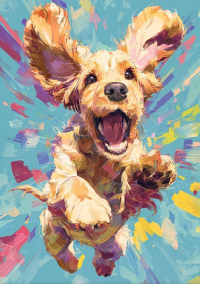 Playful Puppy Pop-Art Poster. poster