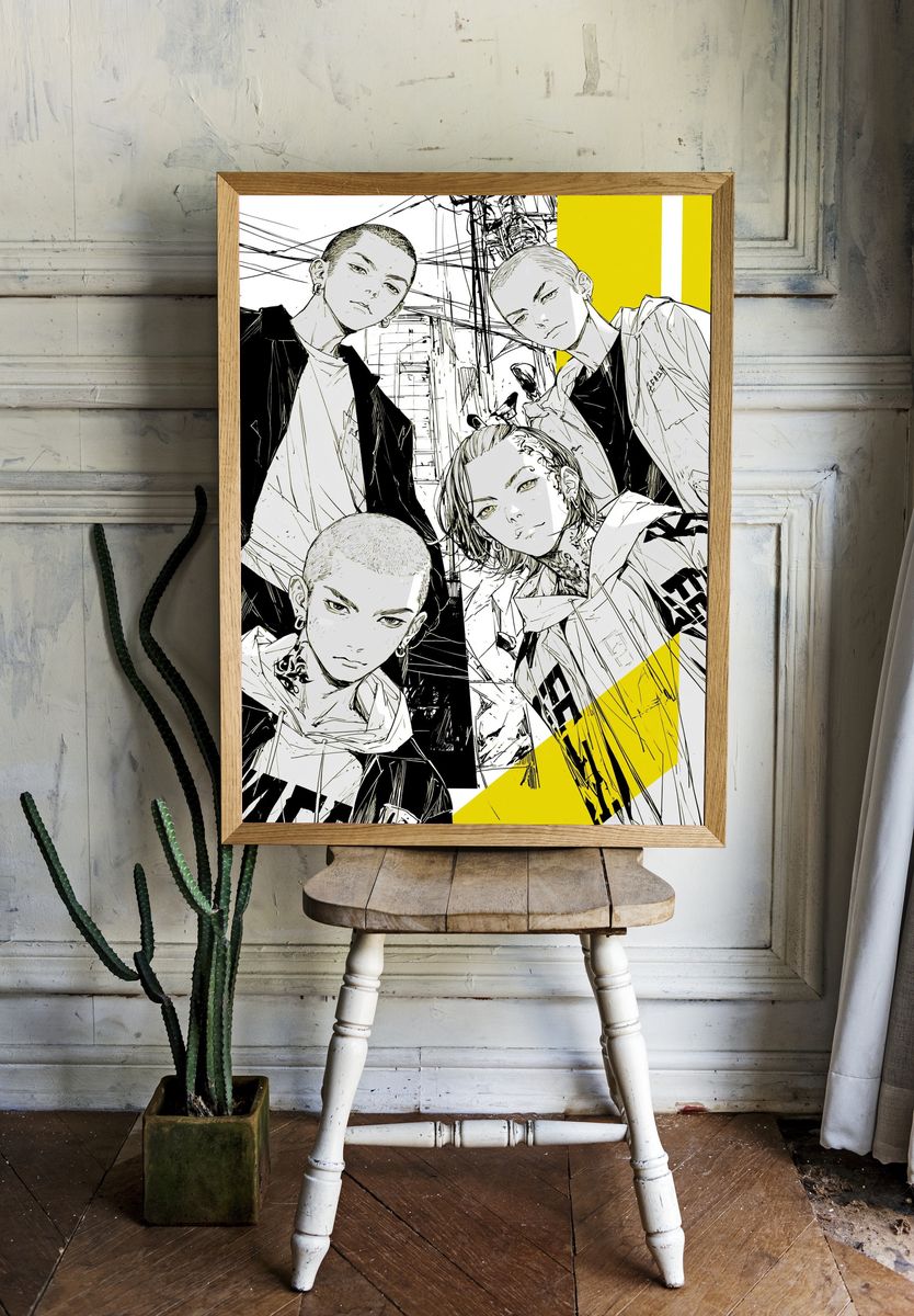 Anime Street Portrait Poster. — room view 1