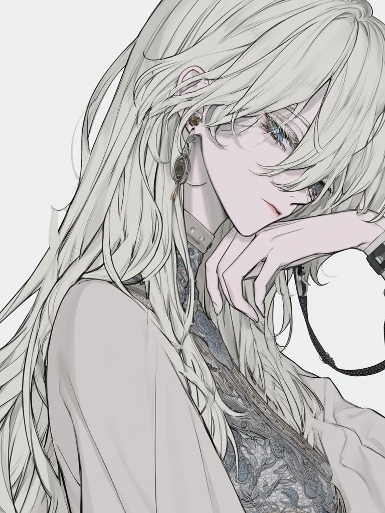 Elegant Anime Portrait Poster. poster detail