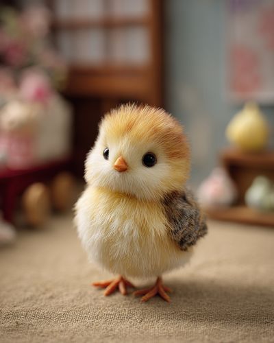 Fluffy Chick Portrait Poster. poster