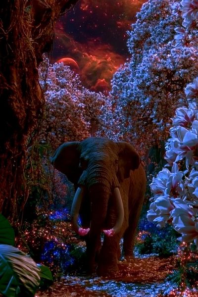 Surreal Elephant Jungle Poster. poster