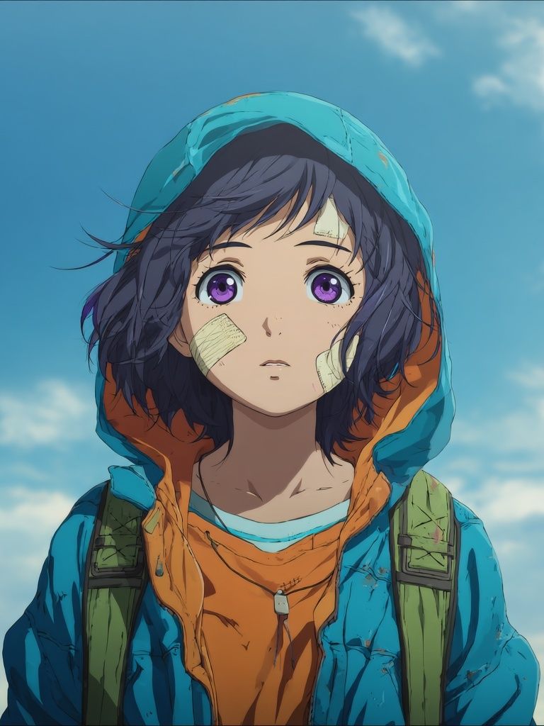 Bandaged Anime Girl Portrait Poster. poster detail