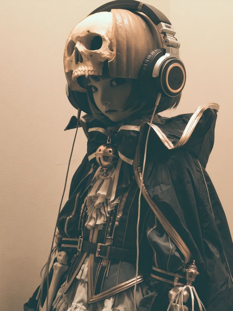 Skull-Headed Anime Character Poster. poster detail