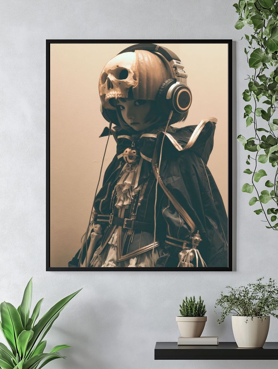 Skull-Headed Anime Character Poster. — room view 4