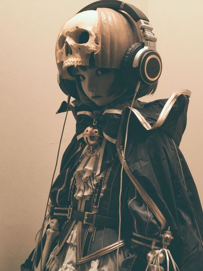 Skull-Headed Anime Character Poster. poster