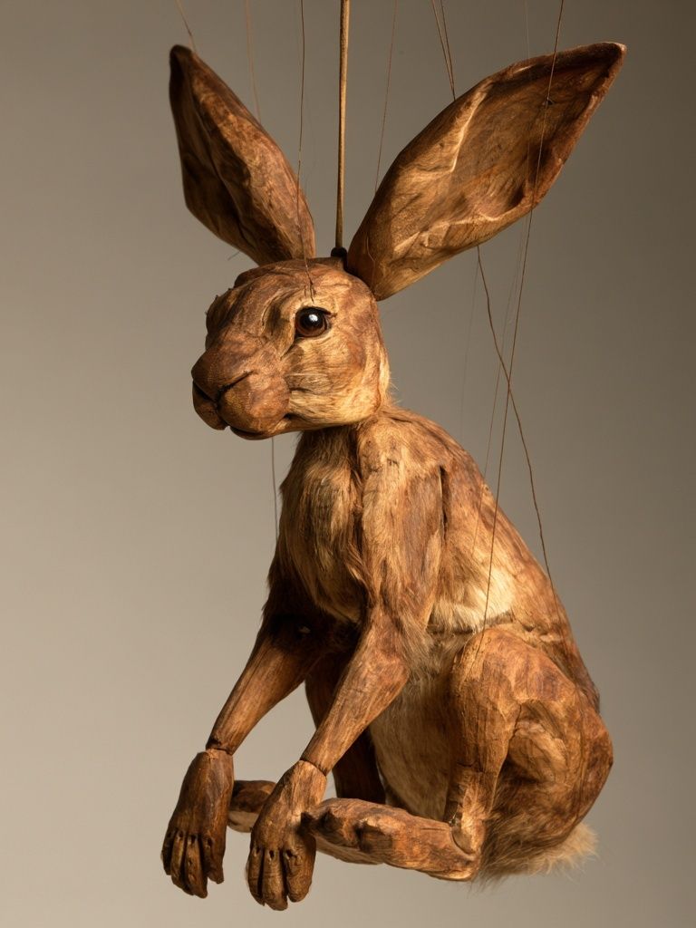 Wooden Hare Sculpture Poster. poster detail