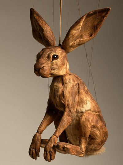 Wooden Hare Sculpture Poster.