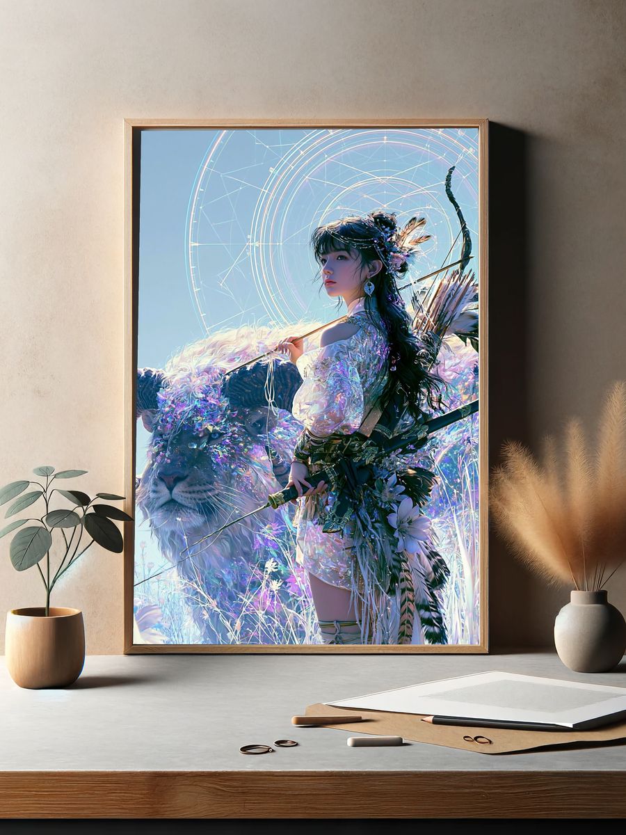 Celestial Archer Fantasy Print. — room view 2