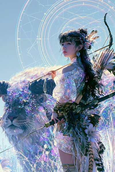 Celestial Archer Fantasy Print. poster