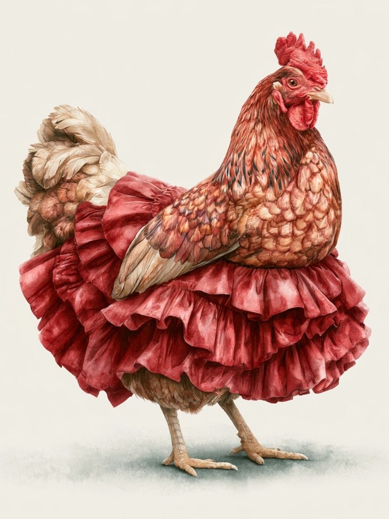 Elegant Hen Illustration Poster. poster — animals art