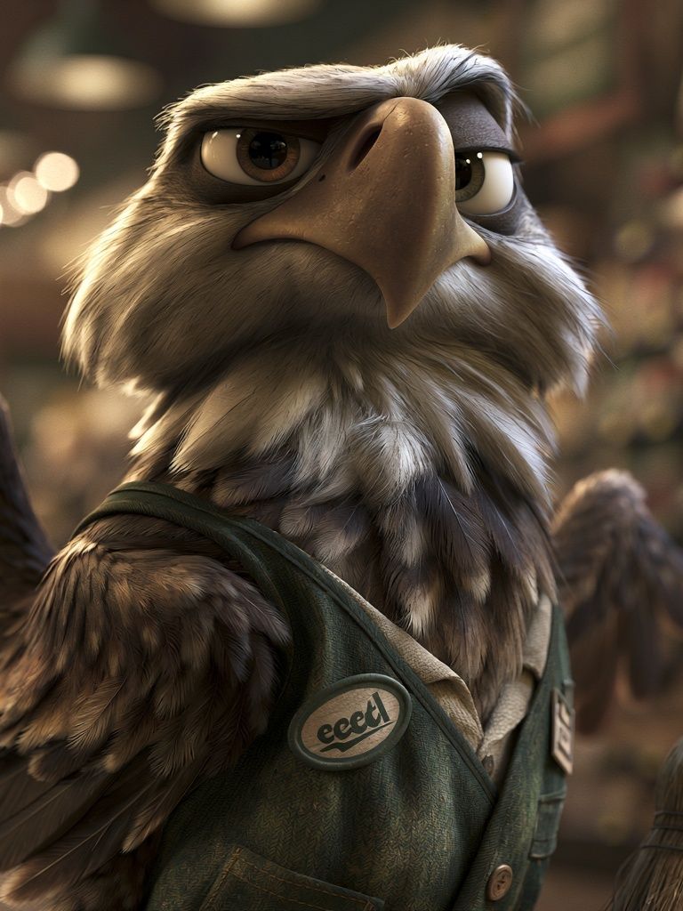 Determined Eagle Portrait Poster. poster detail