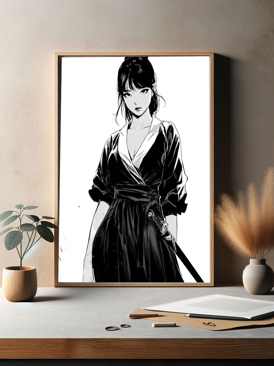 Samurai Woman Manga Poster. — room view 2