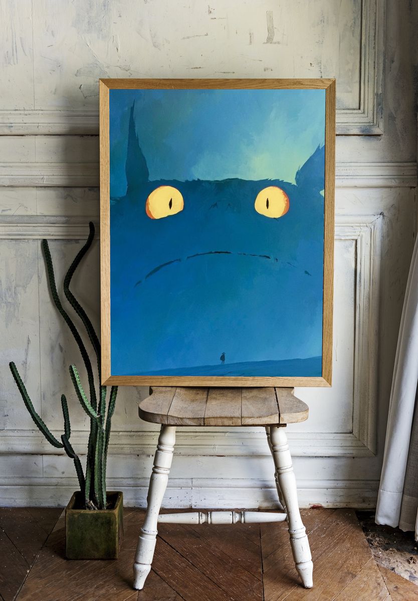 Totoro Giant Face Illustration Poster. — room view 1