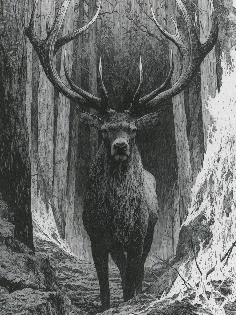Majestic Stag Forest Print. poster — animals art