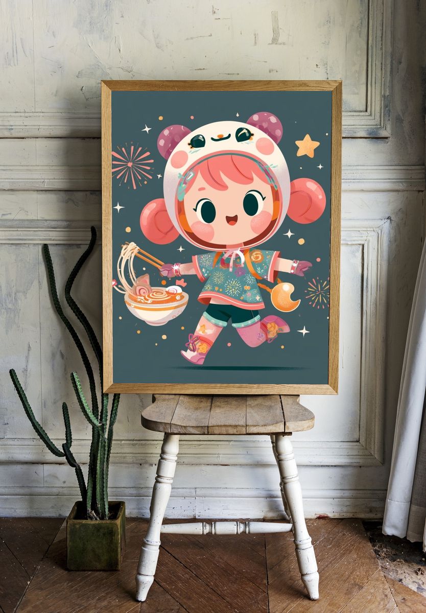 Kawaii Space Ramen Poster. — room view 1