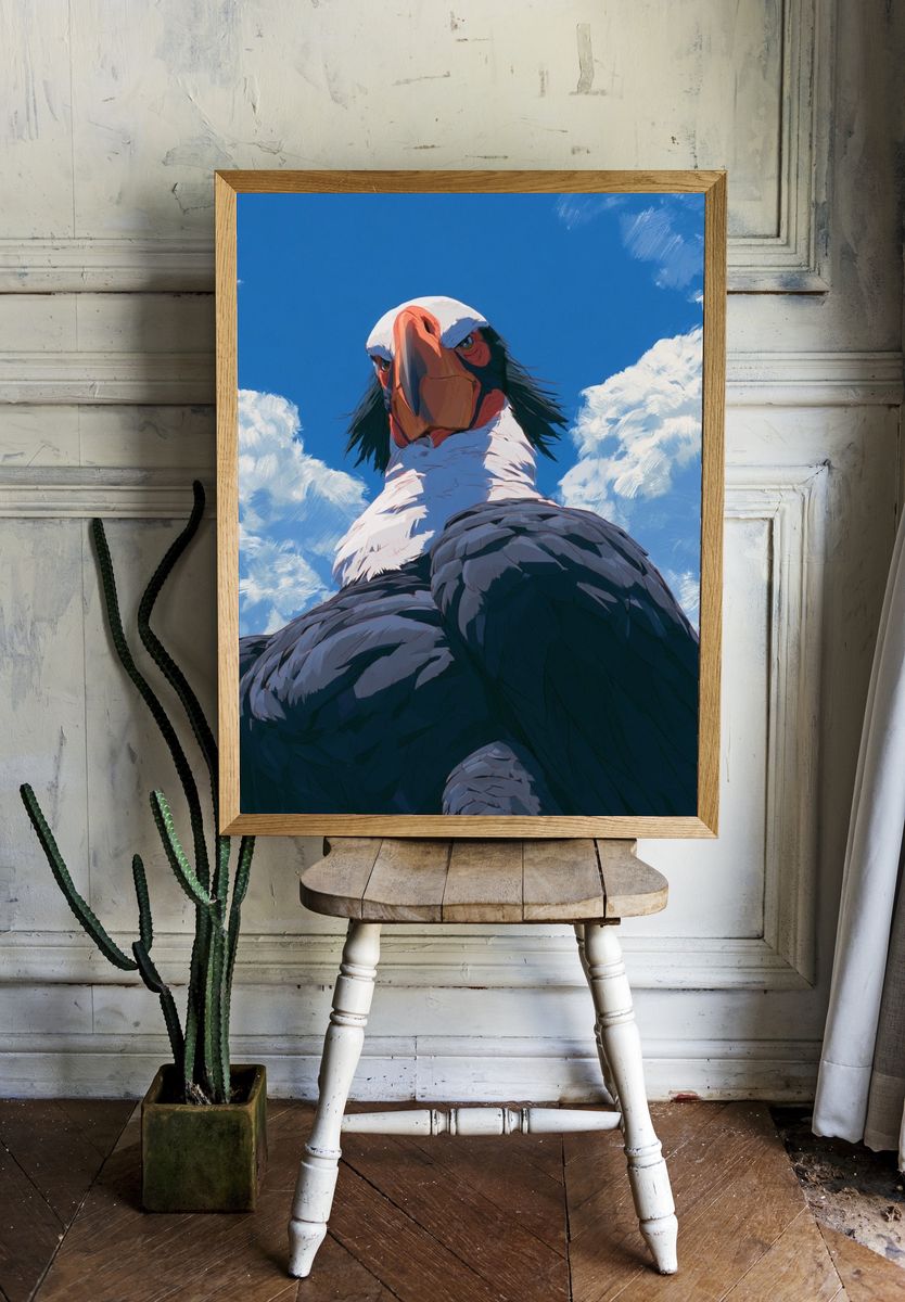 Condor Skyward Illustration Poster. — room view 1