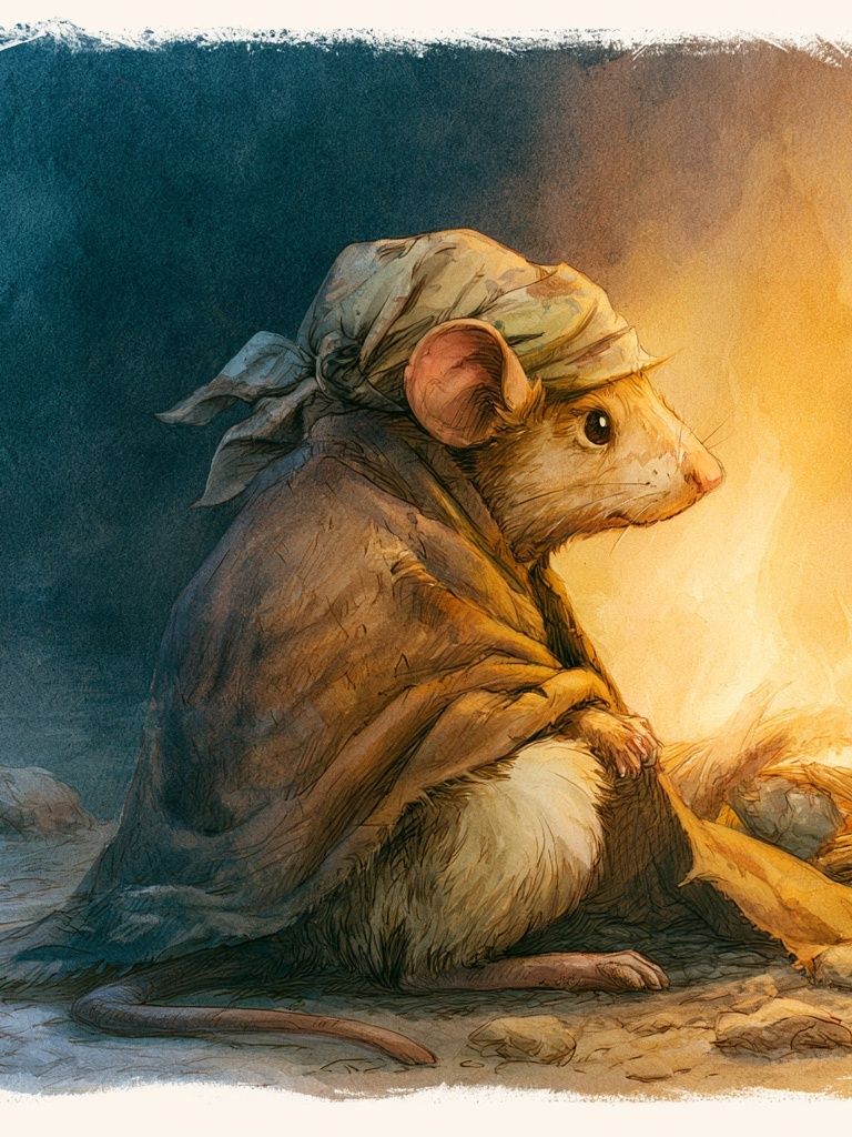 Cloaked Mouse Illustration Poster. poster — animals art