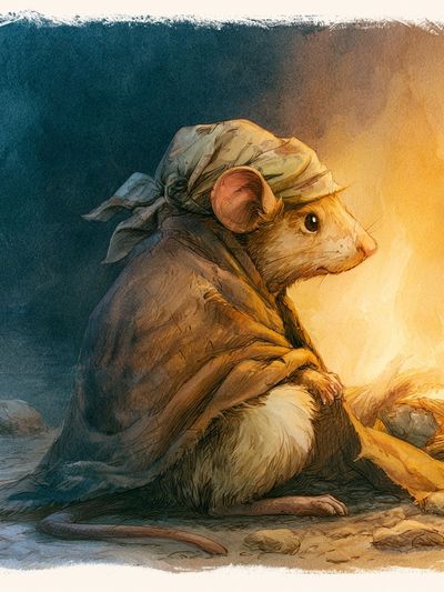 Cloaked Mouse Illustration Poster. poster
