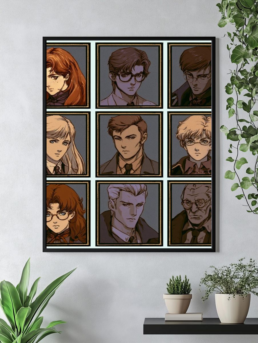 Anime Character Portrait Grid Poster. — room view 4