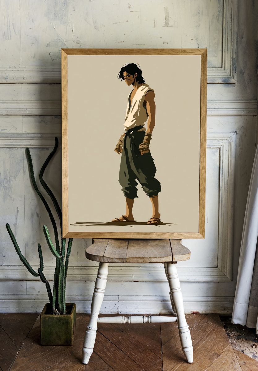Anime Warrior Character Print. — room view 1