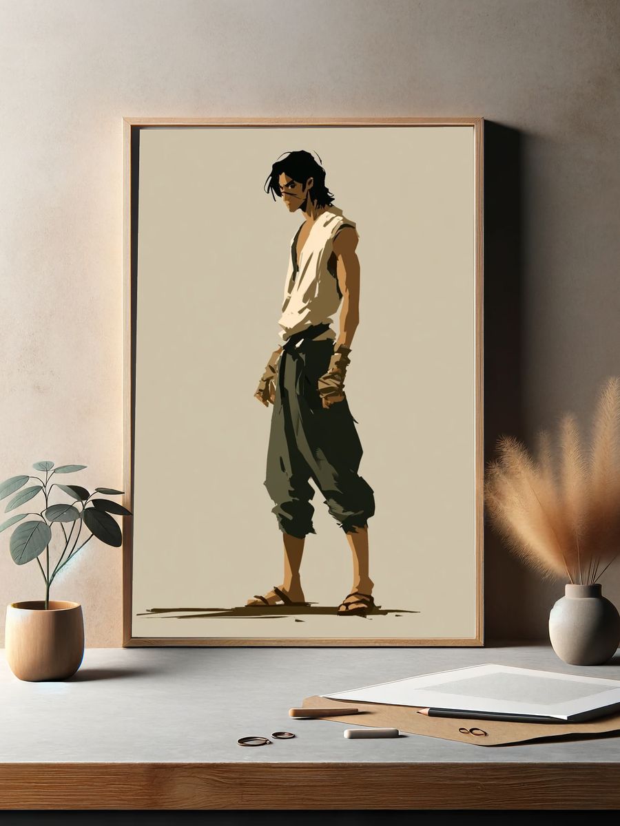 Anime Warrior Character Print. — room view 2