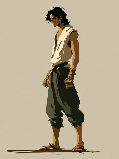 Anime Warrior Character Print. poster