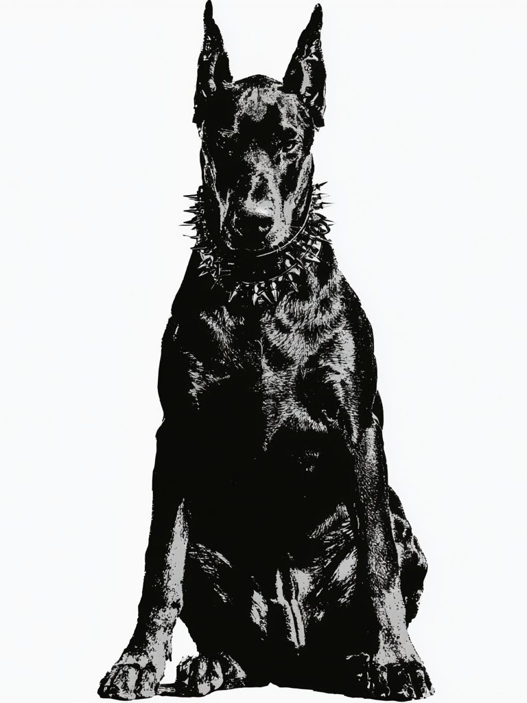 Doberman Silhouette Photography Poster. poster detail