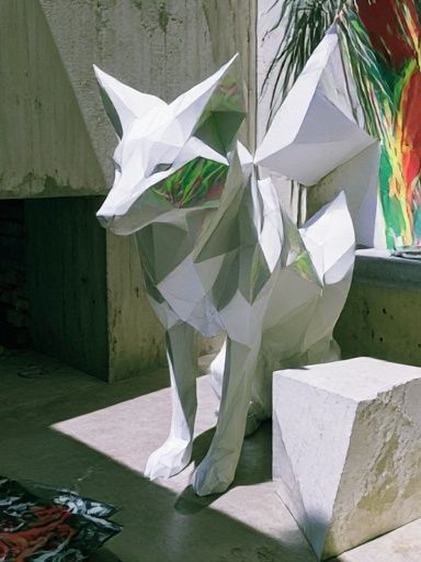 Origami Fox Sculpture Poster. poster — animals art