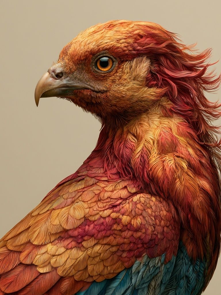 Colorful Bird Portrait Poster. poster detail