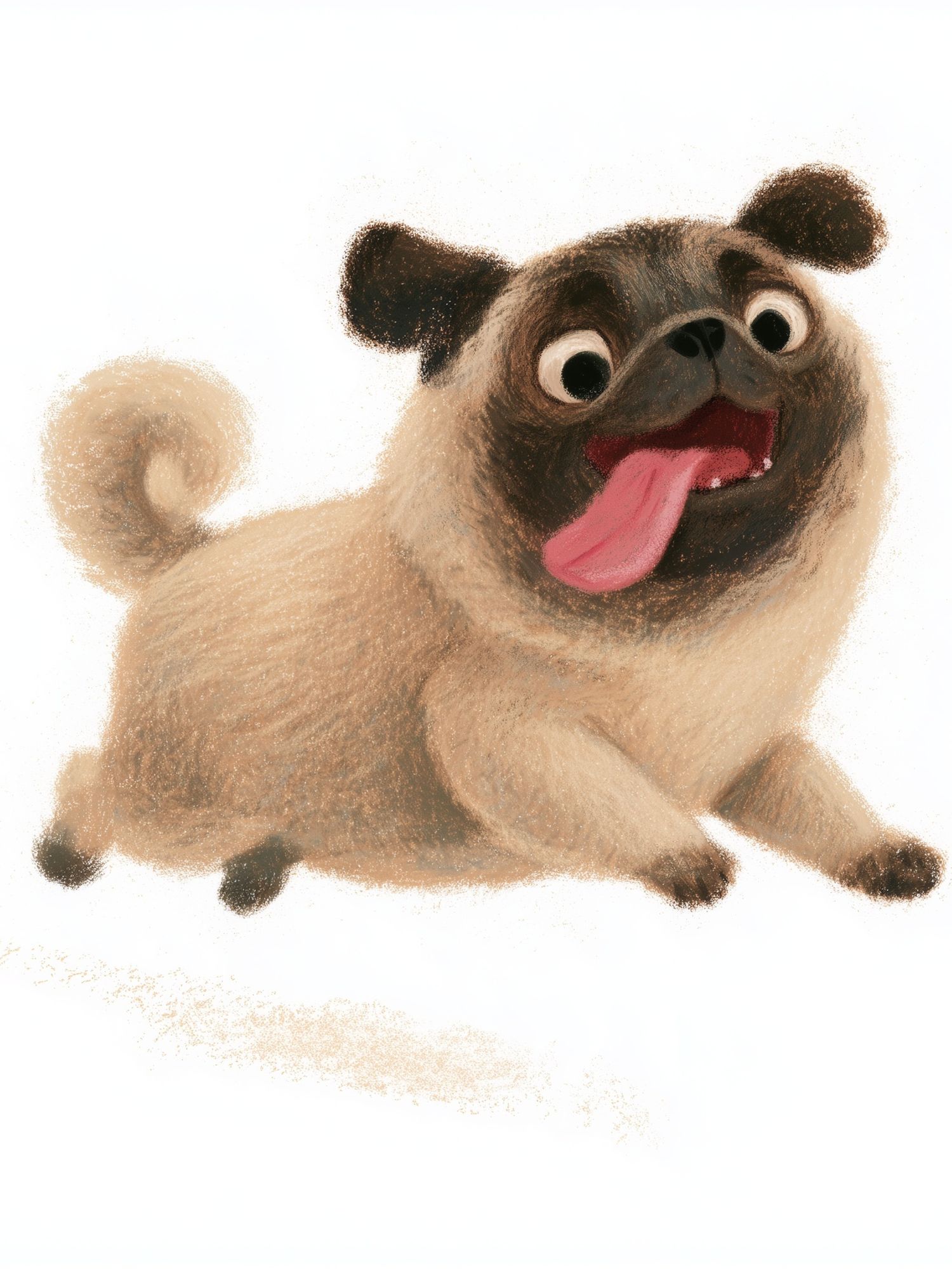 Playful Pug Illustration Poster. poster — animals art