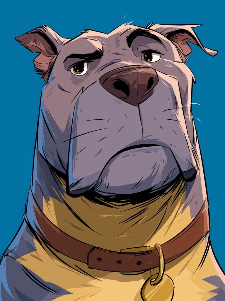 Stoic Dog Portrait Poster. poster detail