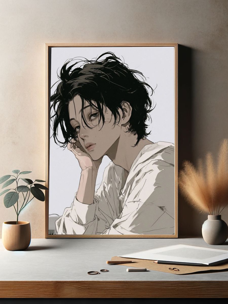 Moody Anime Portrait Poster. — room view 2