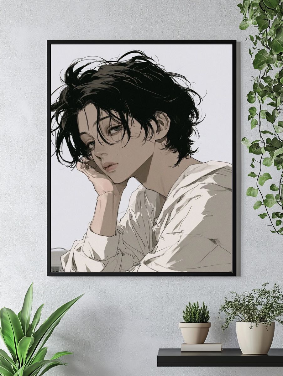 Moody Anime Portrait Poster. — room view 4