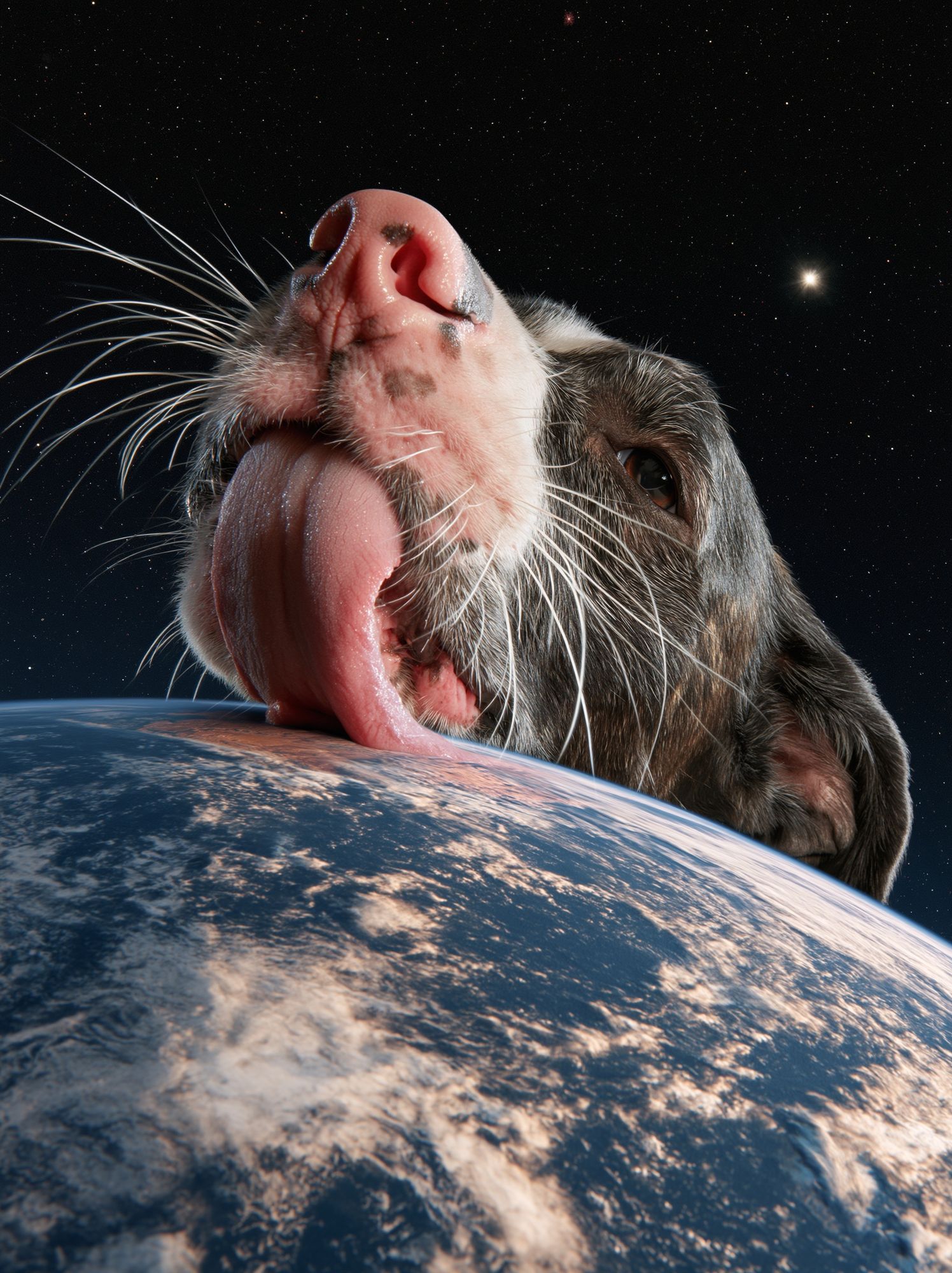 Cosmic Dog Portrait Print. poster detail