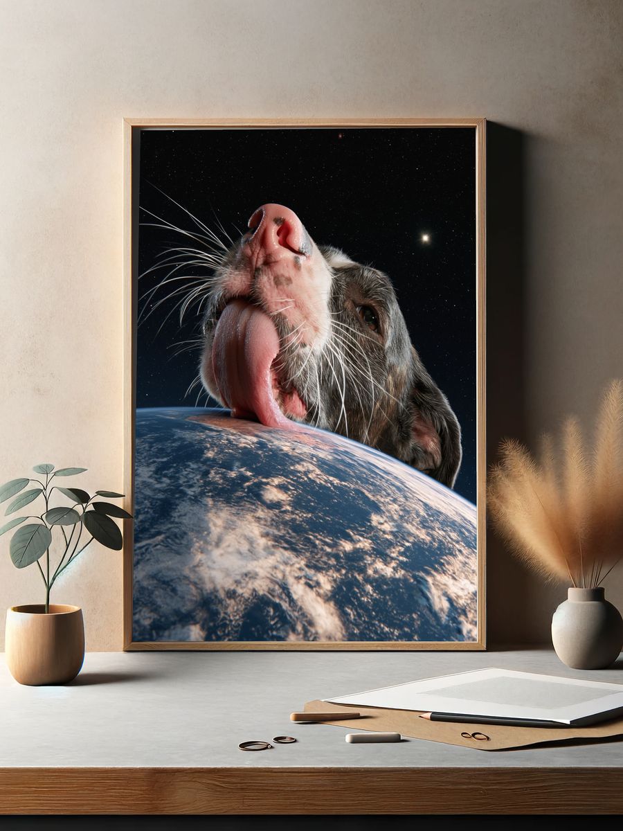 Cosmic Dog Portrait Print. — room view 2