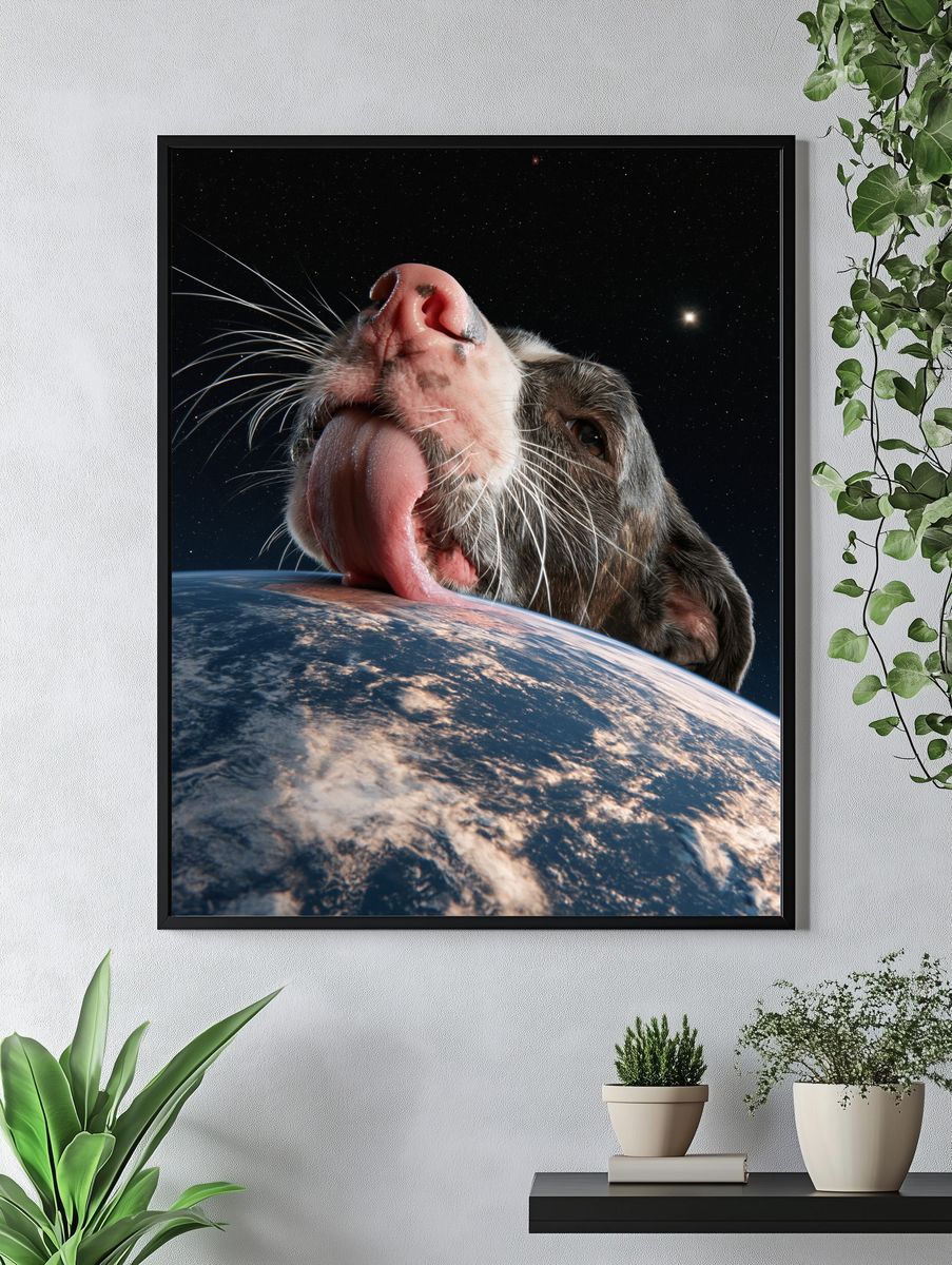 Cosmic Dog Portrait Print. — room view 4