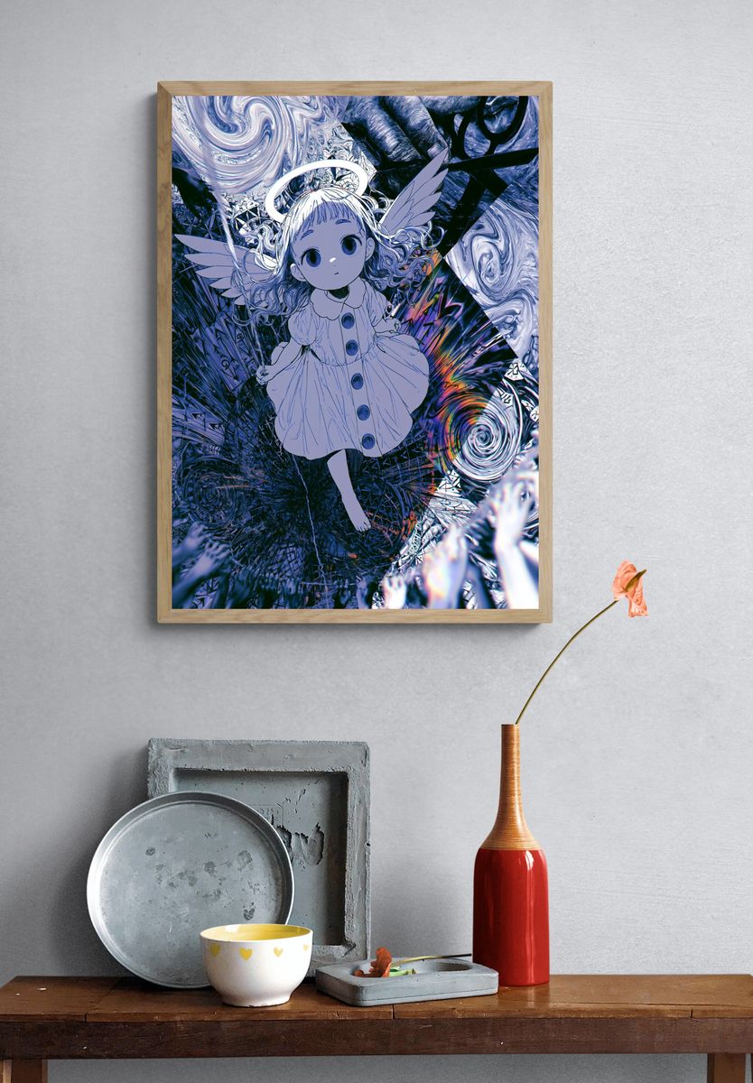 Angel Doll Surreal Anime Poster. — room view 3