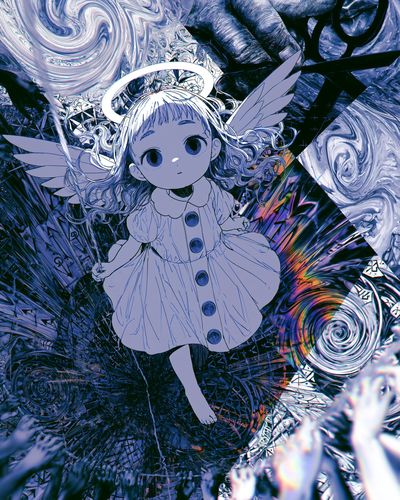 Angel Doll Surreal Anime Poster. poster
