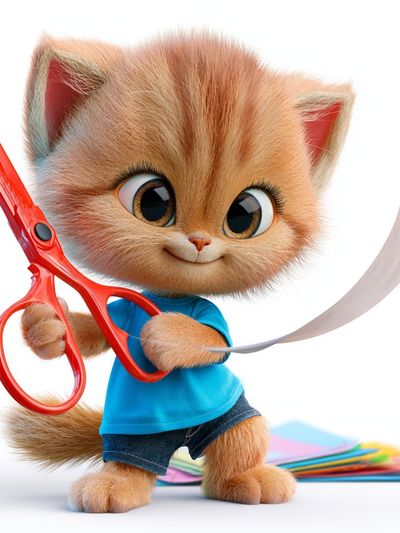 Cute Kitten Illustration Poster. poster