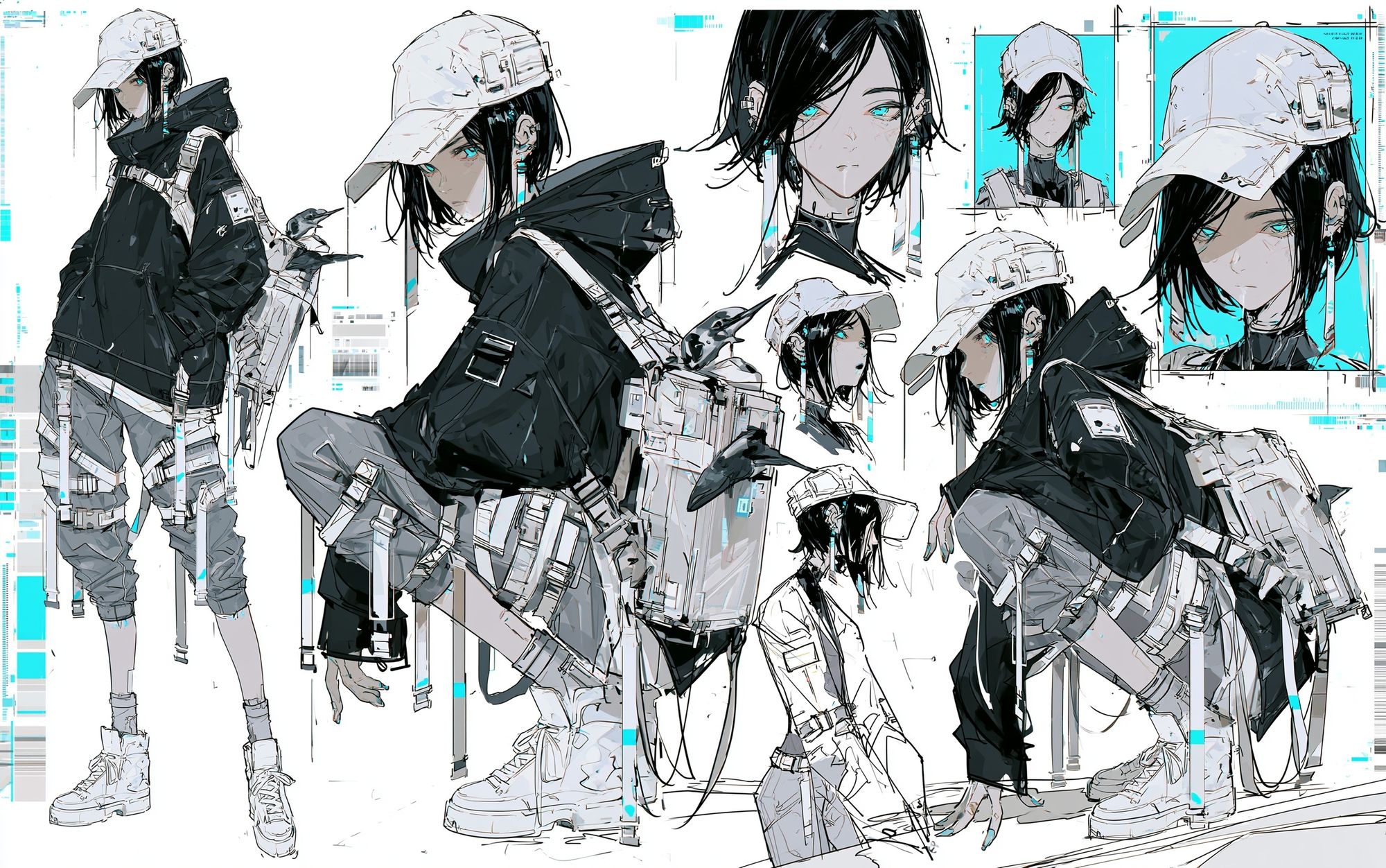Cyberpunk Anime Girl Collage Print. poster detail